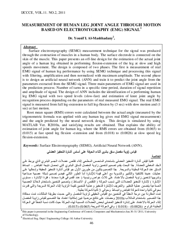 (PDF) Measurement of Human Leg Joint Angle Through Motion Based on ...