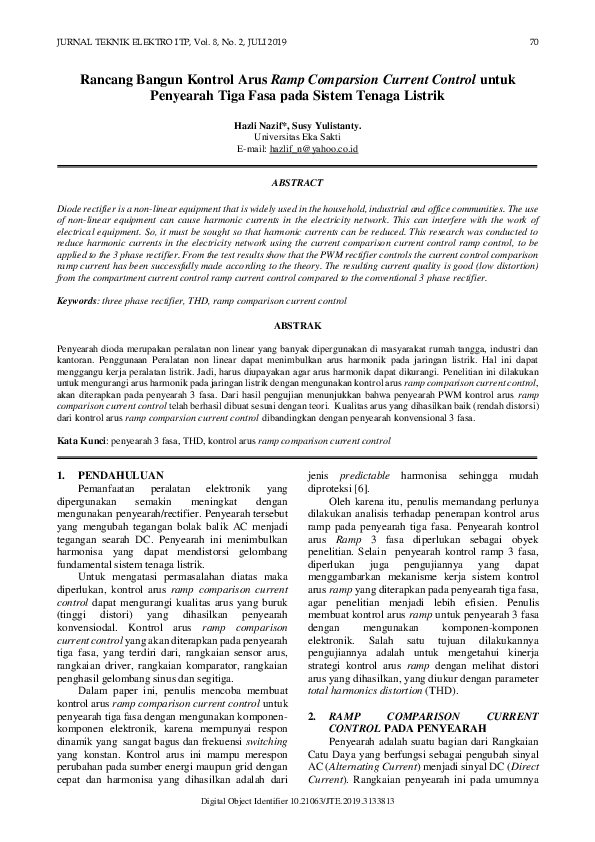 (PDF) Rancang Bangun Kontrol Arus Ramp Comparison Current Control Untuk