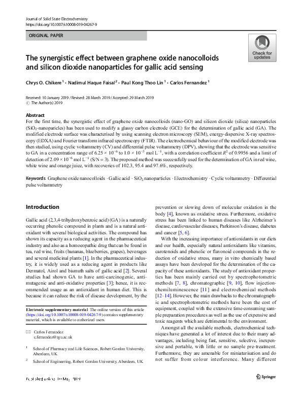 (PDF) The synergistic effect between graphene oxide nanocolloids and ...
