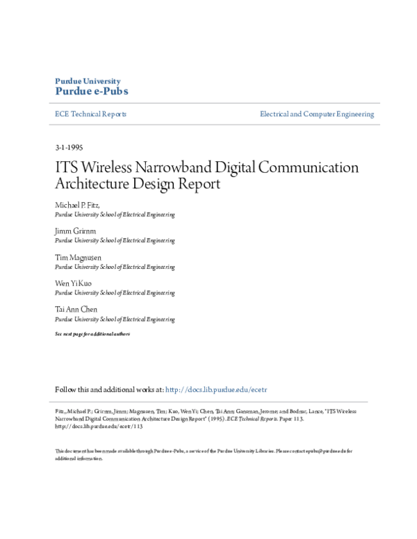(PDF) ITS Wireless Narrowband Digital Communication Architecture Design ...
