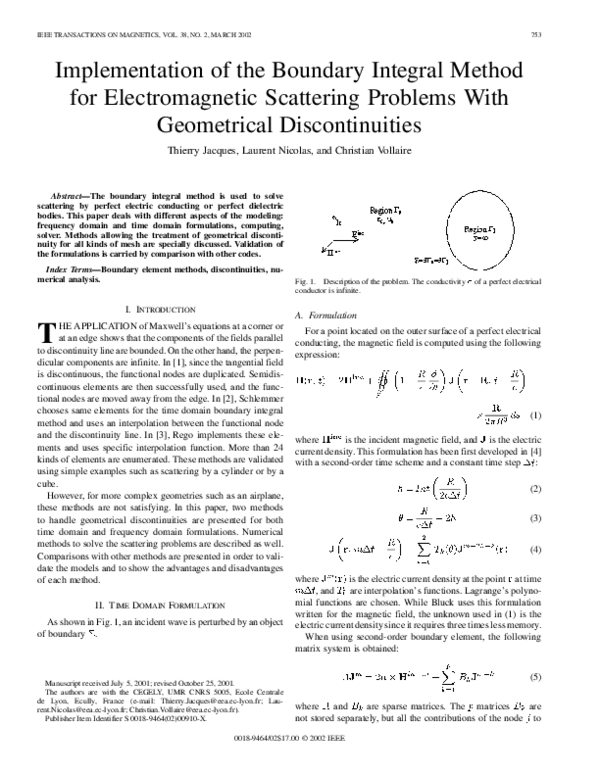 (PDF) Implementation of the boundary integral method for ...