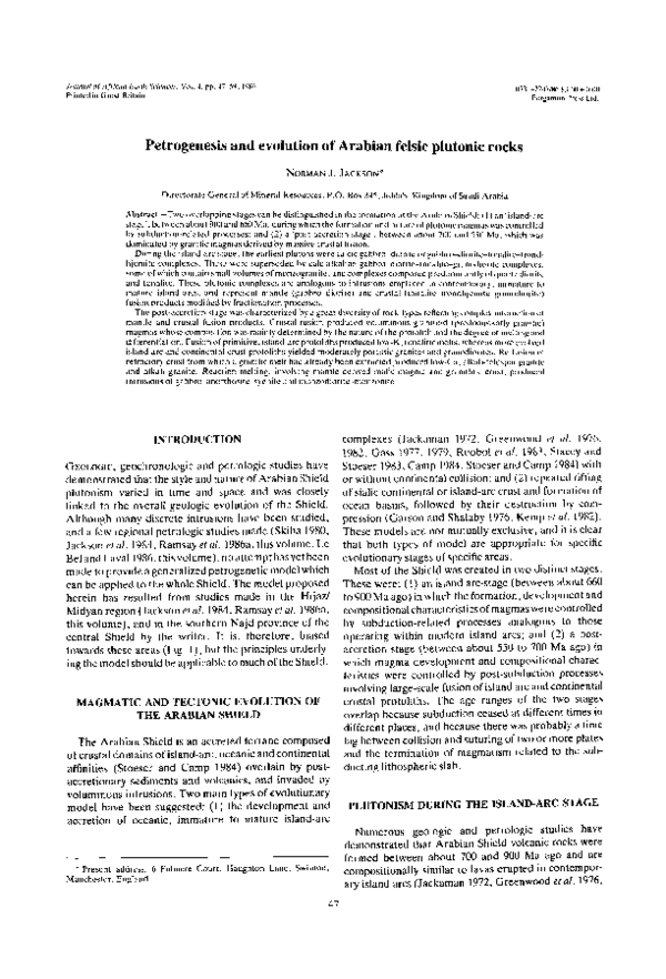 (PDF) Petrogenesis and evolution of Arabian felsic plutonic rocks