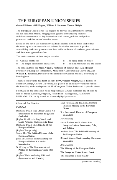 (PDF) Environmental Policy in the European Union