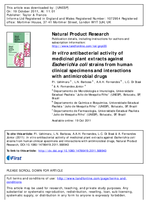 (PDF) In vitro antibacterial activity of medicinal plant extracts ...