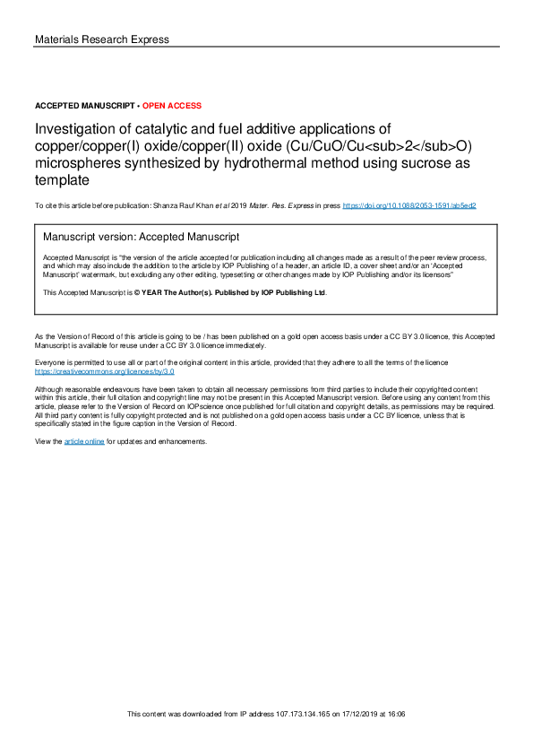 (PDF) Investigation of catalytic and fuel additive applications of ...