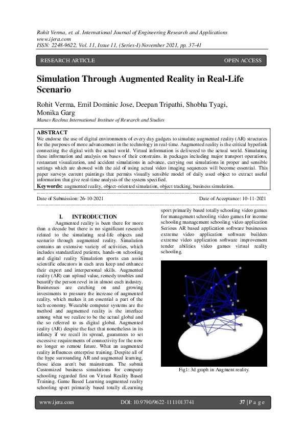 (PDF) Simulation Through Augmented Reality in Real-Life Scenario