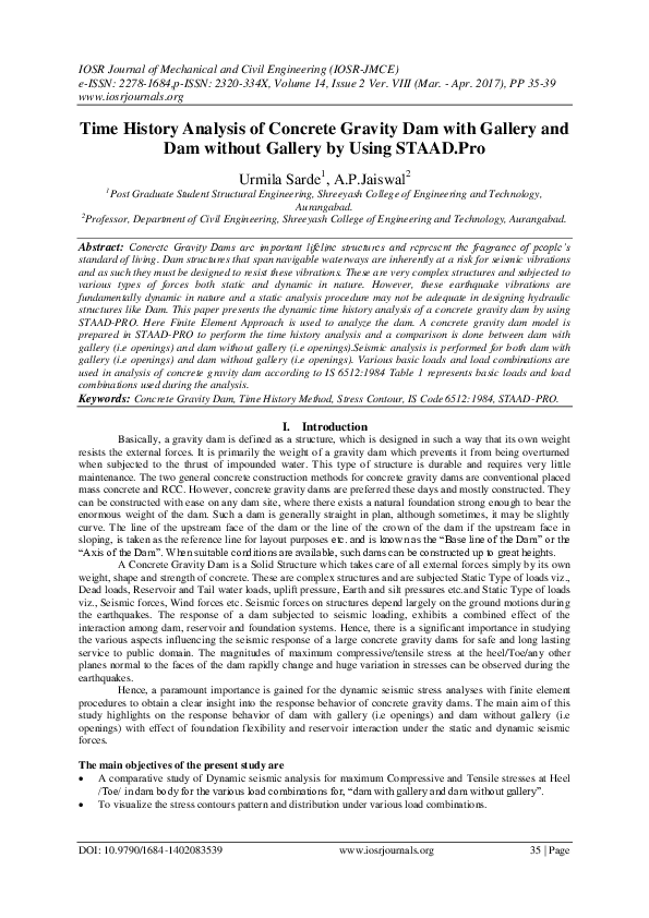 (PDF) Time History Analysis of Concrete Gravity Dam with Gallery and ...