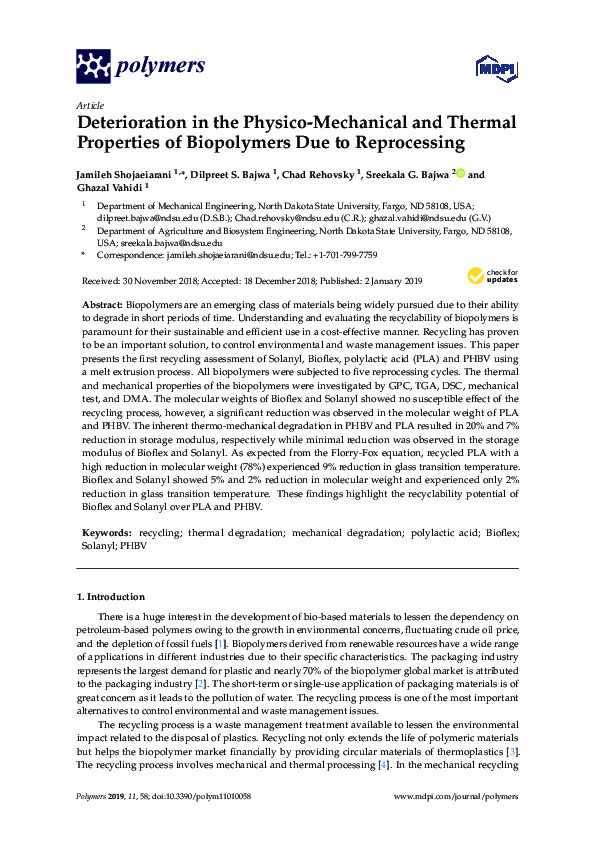 (PDF) Deterioration in the Physico-Mechanical and Thermal Properties of ...