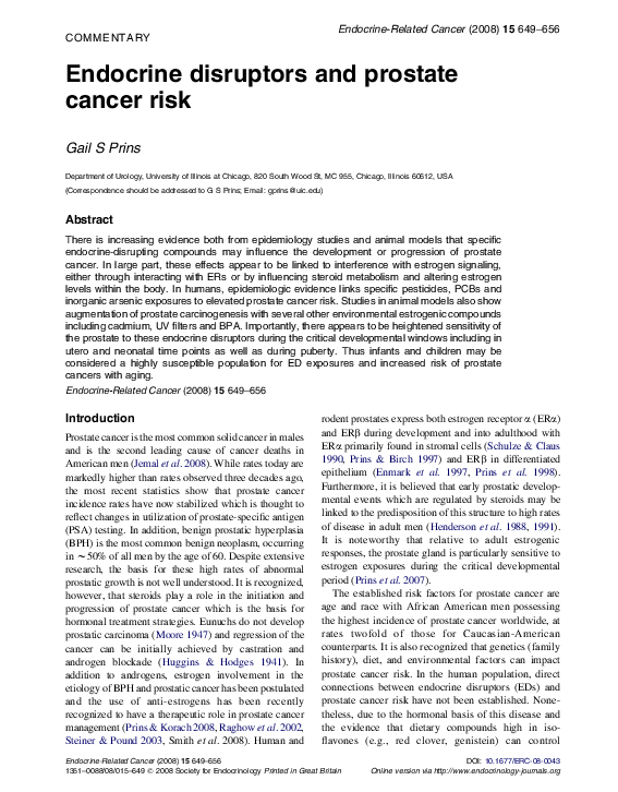 (PDF) Endocrine disruptors and prostate cancer risk