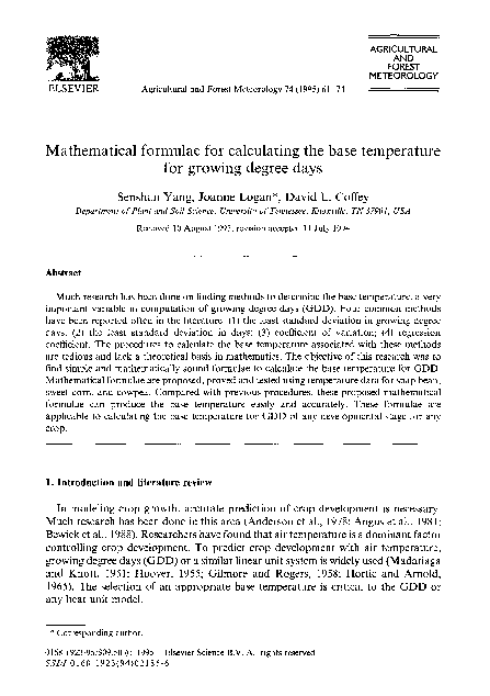 (PDF) Mathematical formulae for calculating the base temperature for ...