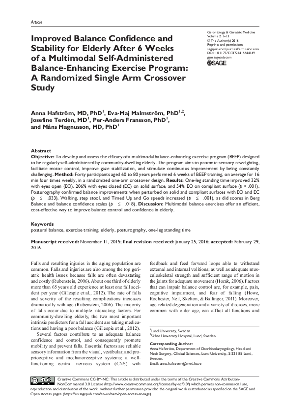 (PDF) Improved Balance Confidence and Stability for Elderly After 6