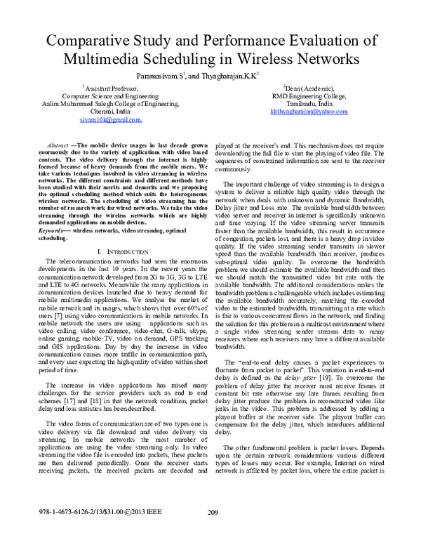 (PDF) Comparative Study and Performance Evaluation of Multimedia ...