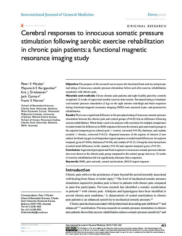 (PDF) Perceptual and cerebro-spinal responses to graded innocuous and ...