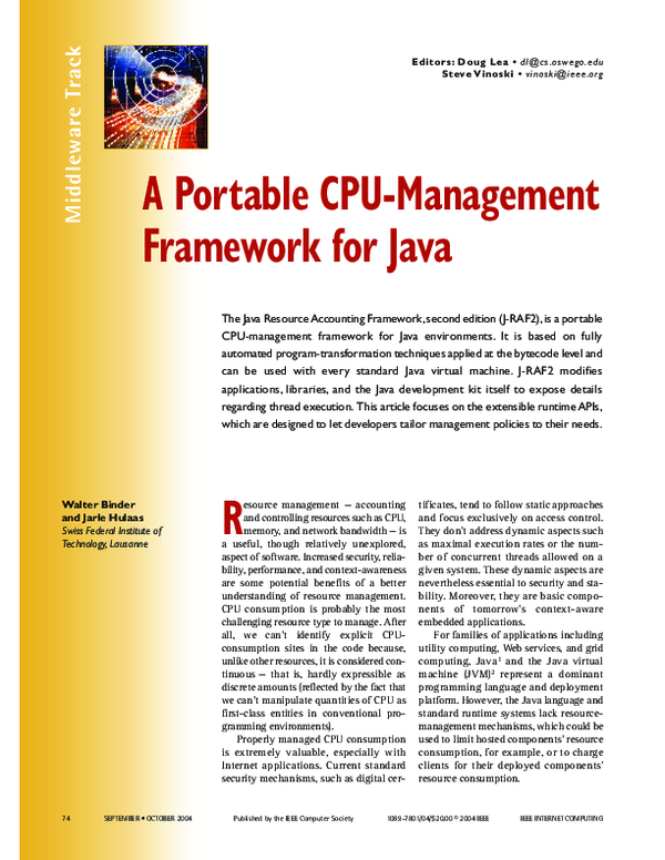 (PDF) A portable CPU-management framework for Java