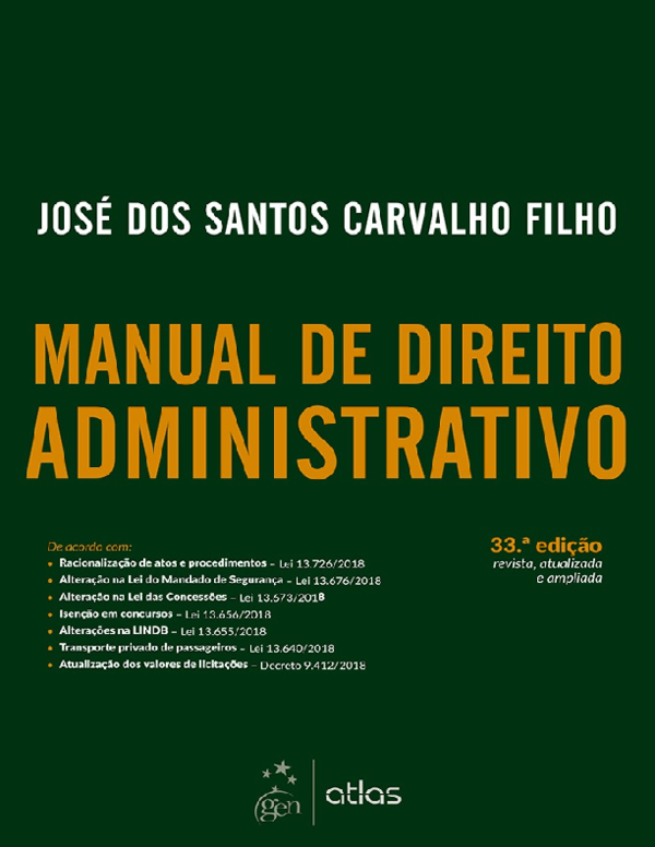 (PDF) Manual de Direito Administrativo 33ª edição José dos Santos Carvalho Filho 2019 (PDF) Manual de Direito Administrativo 33ª edição José dos Santos Carvalho Filho 2019