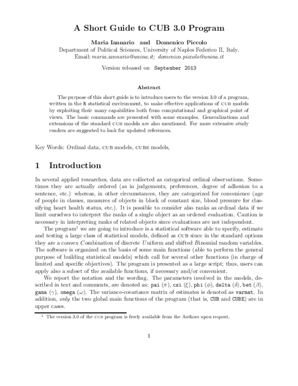 (PDF) A short guide to CUB 3.0 Program