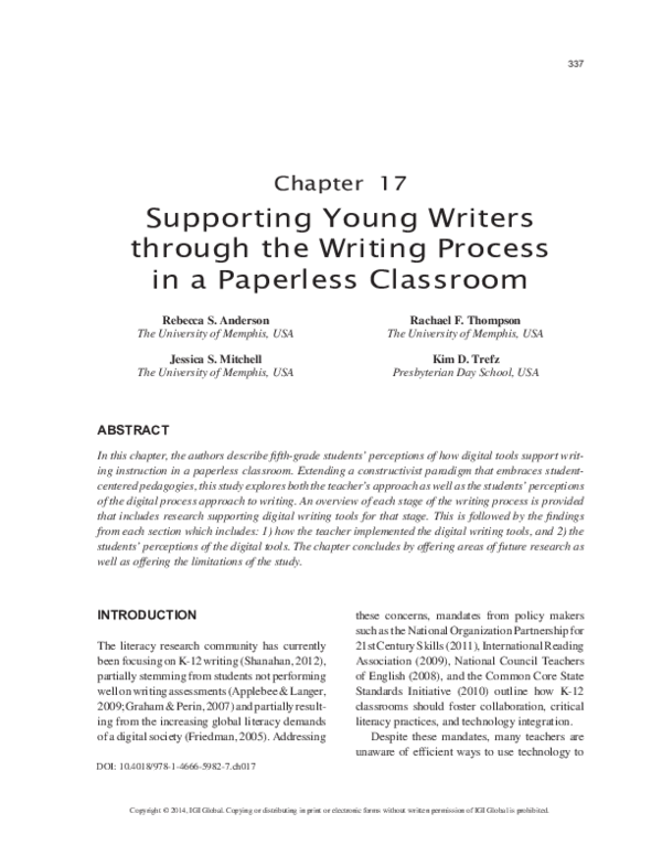 (PDF) Supporting Young Writers through the Writing Process in a ...