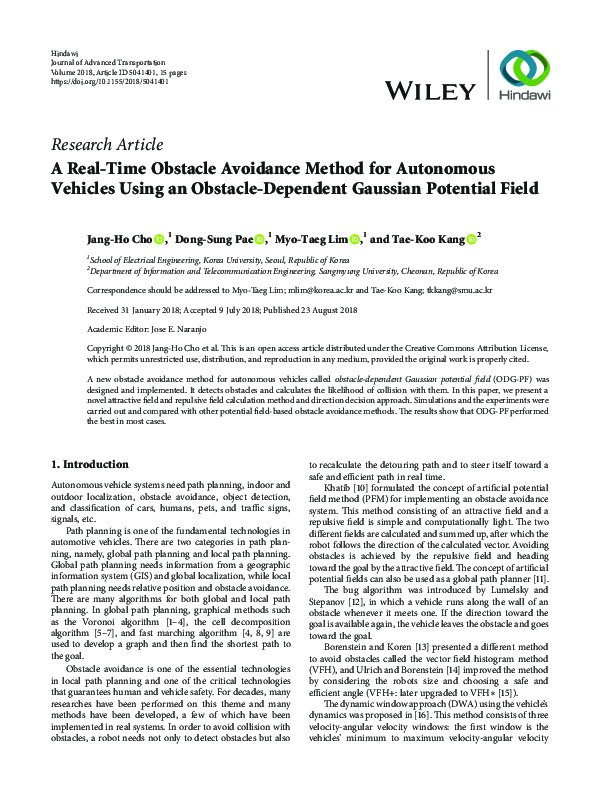 (PDF) A Real-Time Obstacle Avoidance Method for Autonomous Vehicles ...