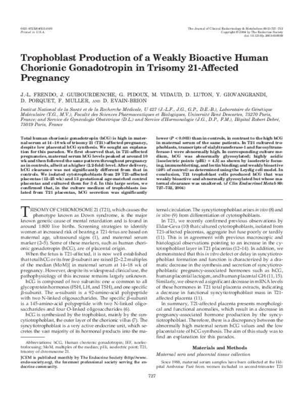 (PDF) Trophoblast production of a weakly bioactive human chorionic ...