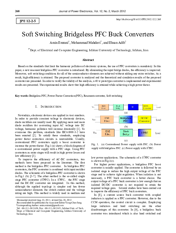 (PDF) Soft Switching Bridgeless PFC Buck Converters