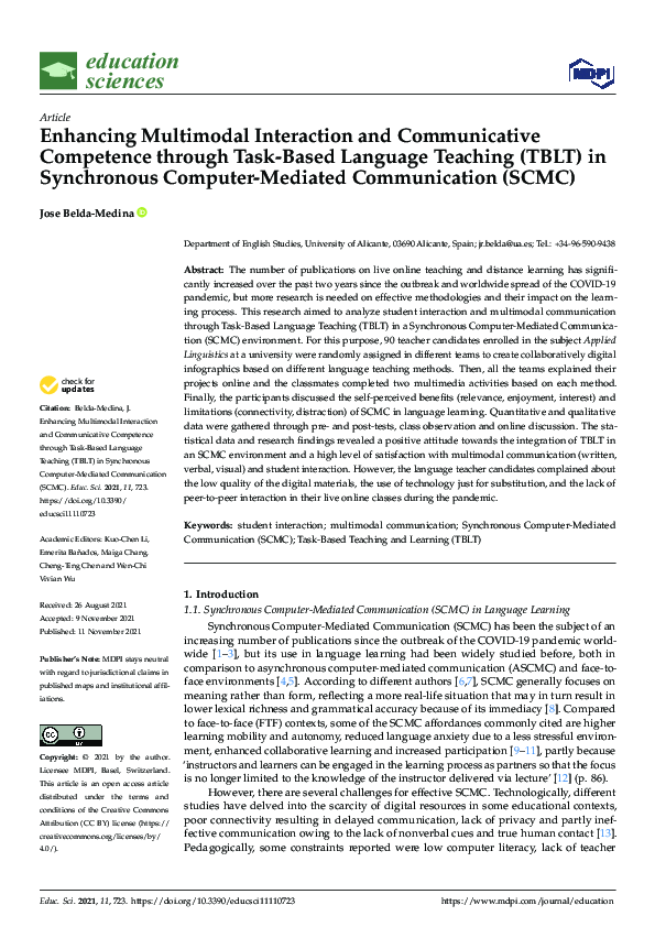 (PDF) Enhancing Multimodal Interaction and Communicative Competence ...
