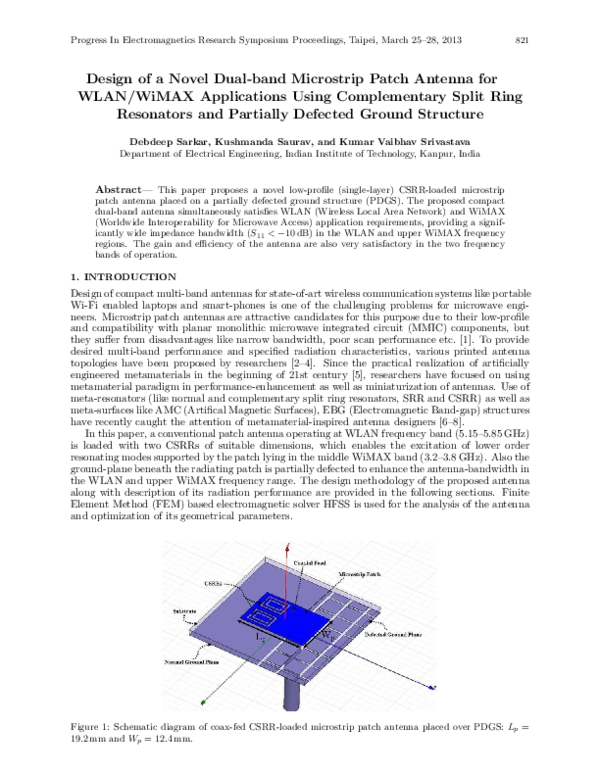 (PDF) Design of a Novel Dual-band Microstrip Patch Antenna for WLAN ...