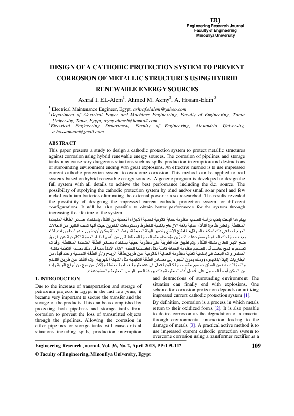 (PDF) Design of a Cathodic Protection System to Prevent Corrosion of ...