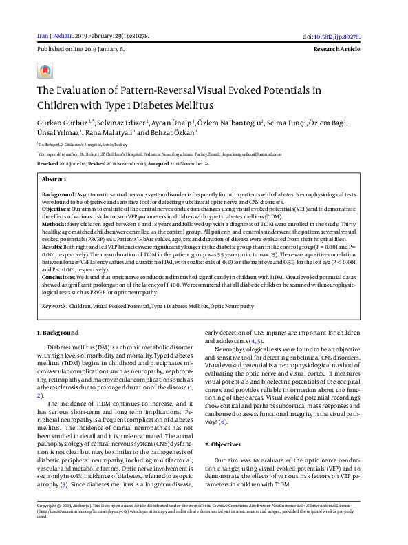 (PDF) Evaluation of pattern reversal visual evoked potential components ...