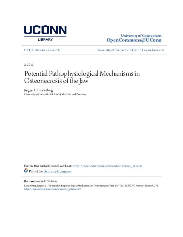 (PDF) Potential pathophysiological mechanisms in osteonecrosis of the ...