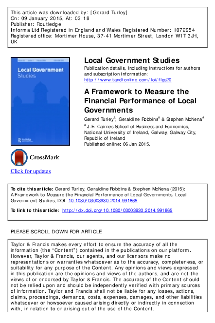 (PDF) A Framework to Measure the Financial Performance of Local Governments