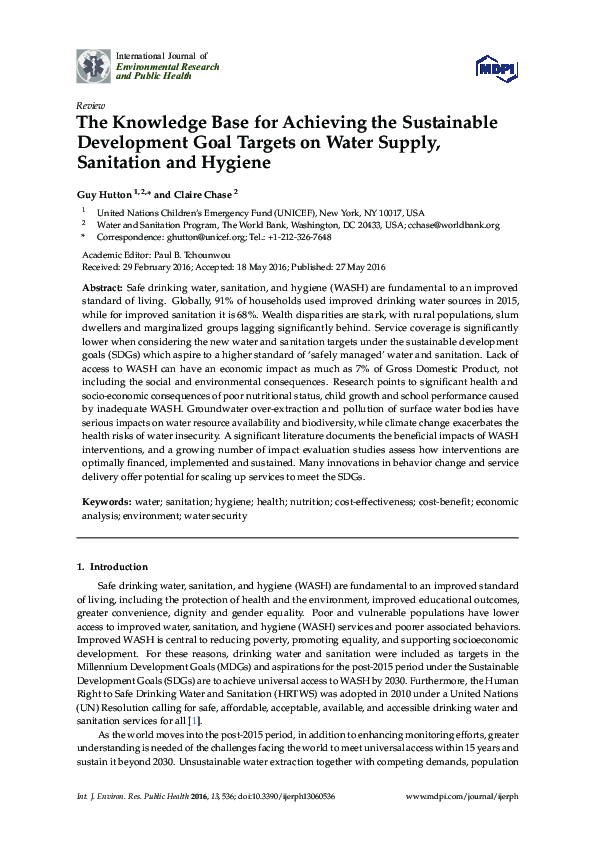 (PDF) The Knowledge Base for Achieving the Sustainable Development Goal ...