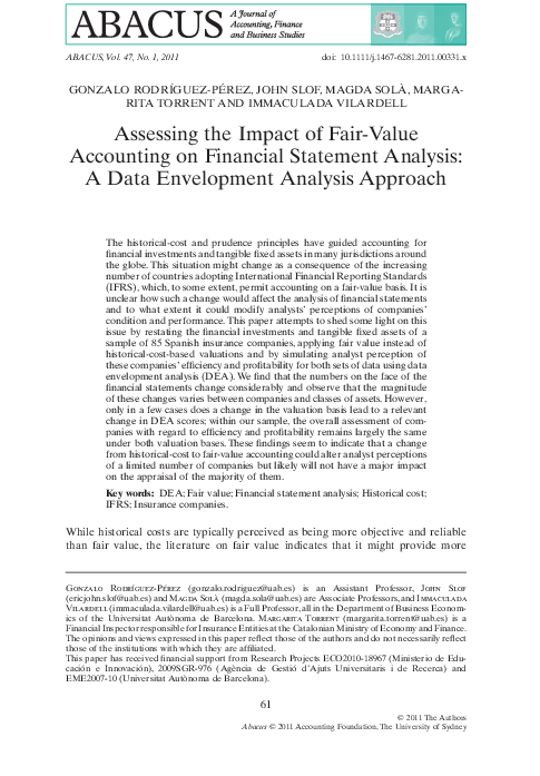 (PDF) Assessing the Impact of Fair-Value Accounting on Financial ...