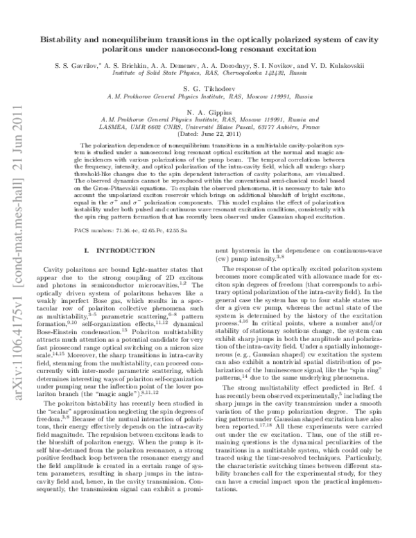 (PDF) Bistability and nonequilibrium transitions in the system of ...