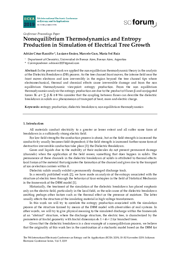 (PDF) Nonequilibrium Thermodynamics and entropy production in ...