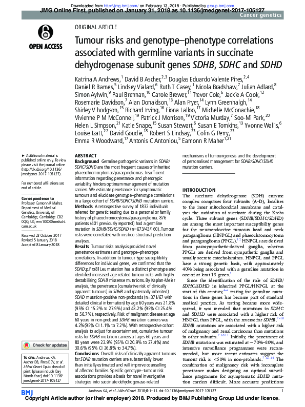 (PDF) Tumour risks and genotype-phenotype correlations associated with ...