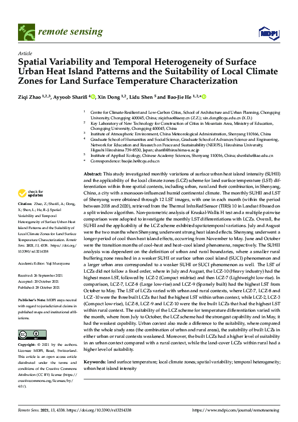 (PDF) Spatial Variability and Temporal Heterogeneity of Surface Urban ...