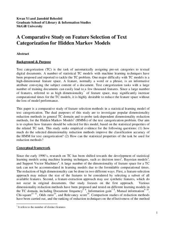 (PDF) A Comparative Study on Feature Selection of Text Categorization ...