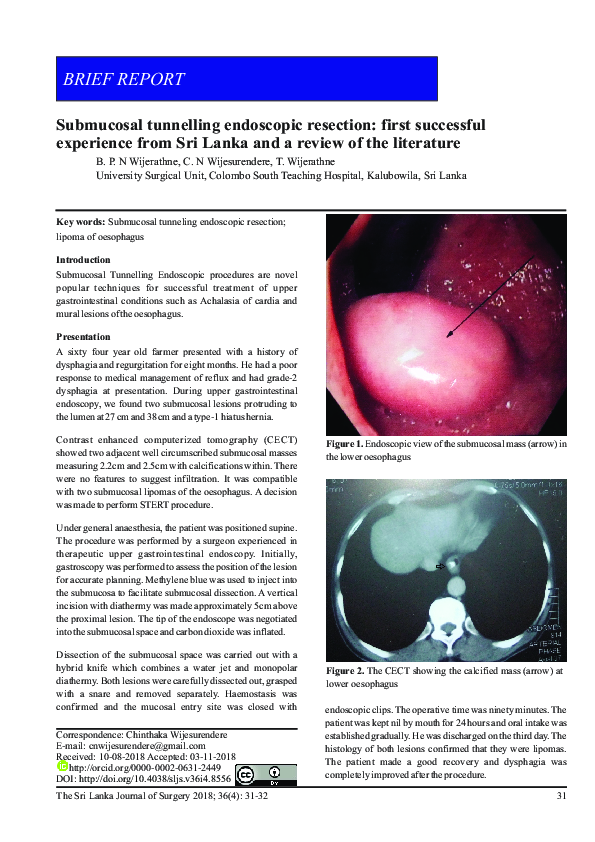 (PDF) Submucosal tunnelling endoscopic resection first successful
