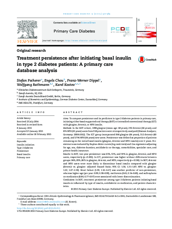 (PDF) Treatment persistence after initiating basal insulin in type 2 ...
