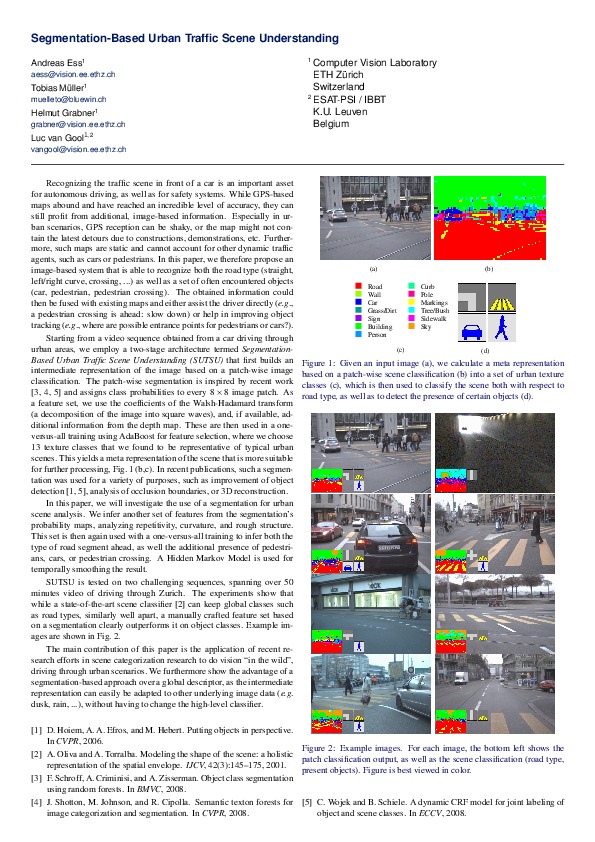 (PDF) Segmentation-based urban traffic scene understanding