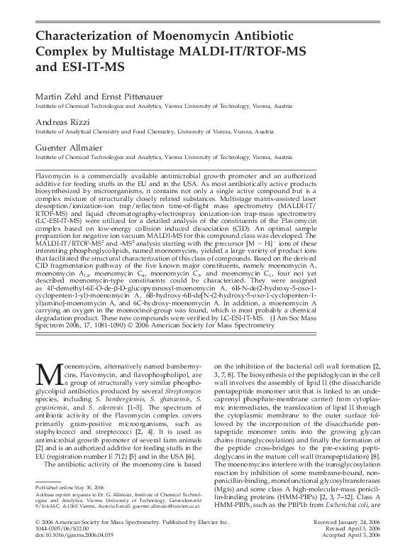 (PDF) Characterization of moenomycin antibiotic complex by multistage ...