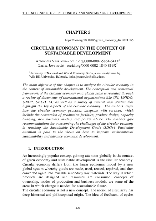 (PDF) CIRCULAR ECONOMY IN THE CONTEXT OF SUSTAINABLE DEVELOPMENT
