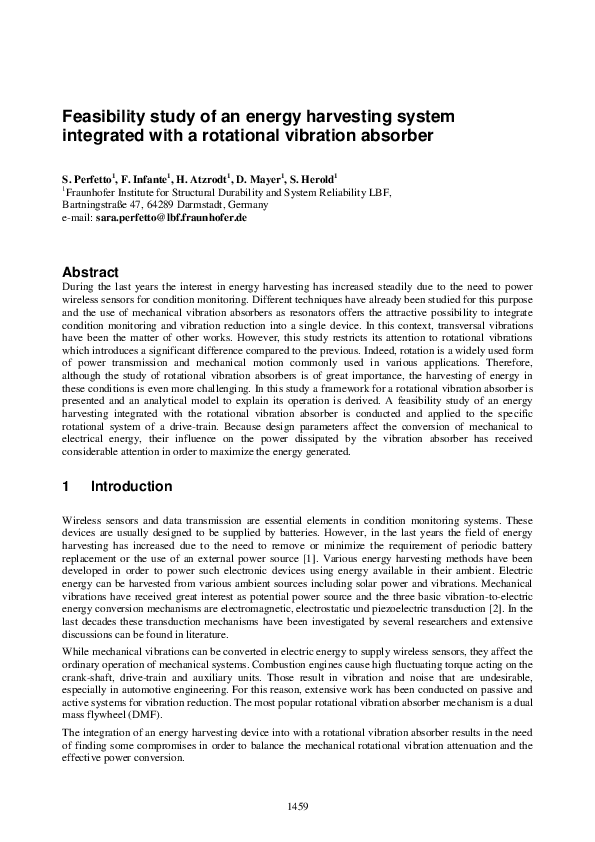 (PDF) Feasibility study of an energy harvesting system integrated with ...