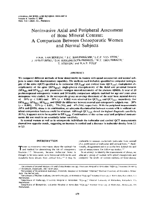 (PDF) Noninvasive axial and peripheral assessment of bone mineral ...