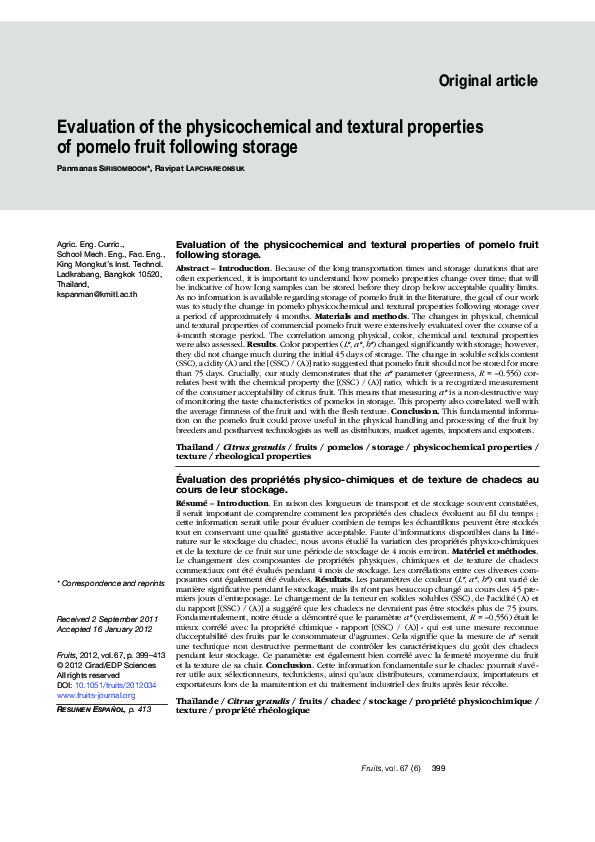 (PDF) Evaluation of the physicochemical and textural properties of ...