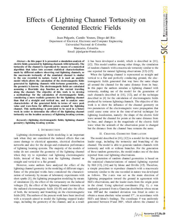 (PDF) Electromagnetic fields generated by lightning channels with ...