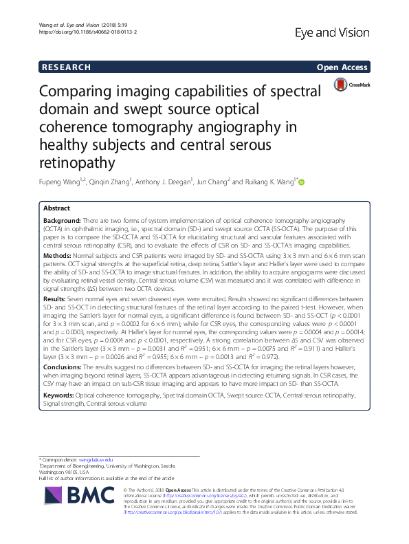 (PDF) Comparing imaging capabilities of spectral domain and swept ...