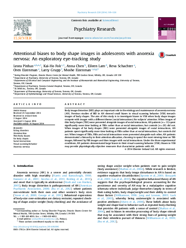 (PDF) Attentional biases to body shape images in adolescents with ...