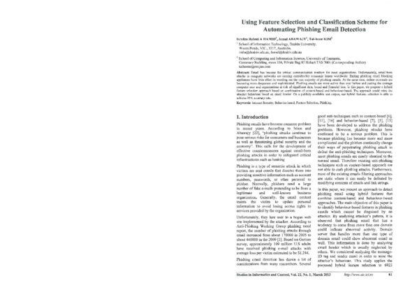 (PDF) Using Feature Selection and Classification Scheme for Automating ...