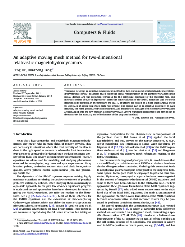 (PDF) An adaptive moving mesh method for two-dimensional relativistic ...